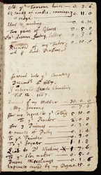 Pagina da un taccuino contenente i pensieri di Newton sull